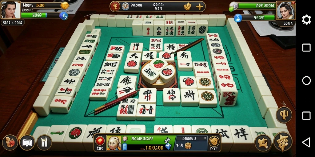 Tampilan screenshot 55RK menampilkan gameplay Mahjong yang menarik.