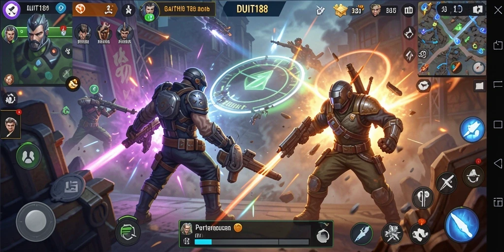 Tampilan gameplay seru dalam pertempuran Battle Royale.