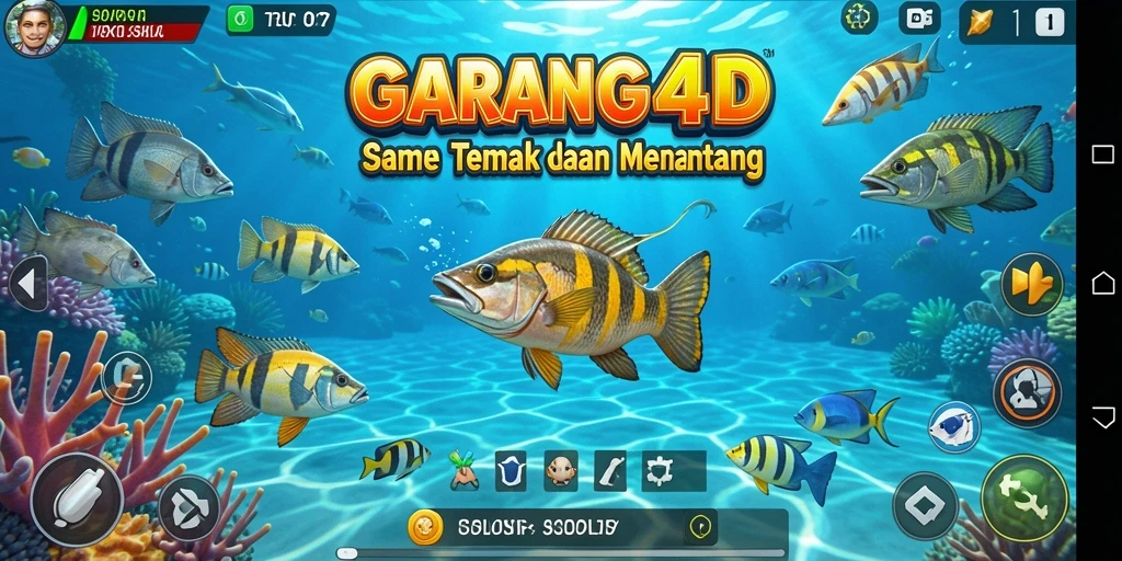 Tampilan dinamis gameplay GARANG4D saat menembak ikan.