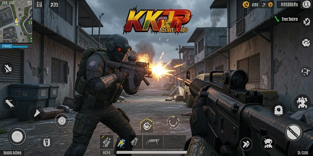 Screenshot KKRP menampilkan aksi tembak yang mendebarkan di medan perang.