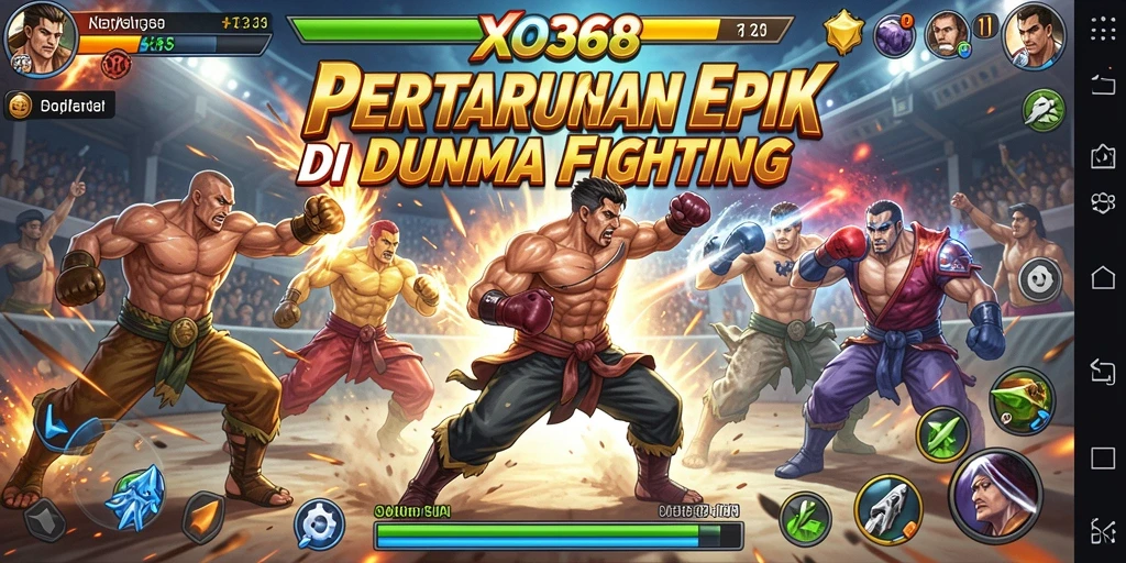 Tampilan pertarungan intens dalam XO368, mendemonstrasikan aksi seru dan grafis menawan.